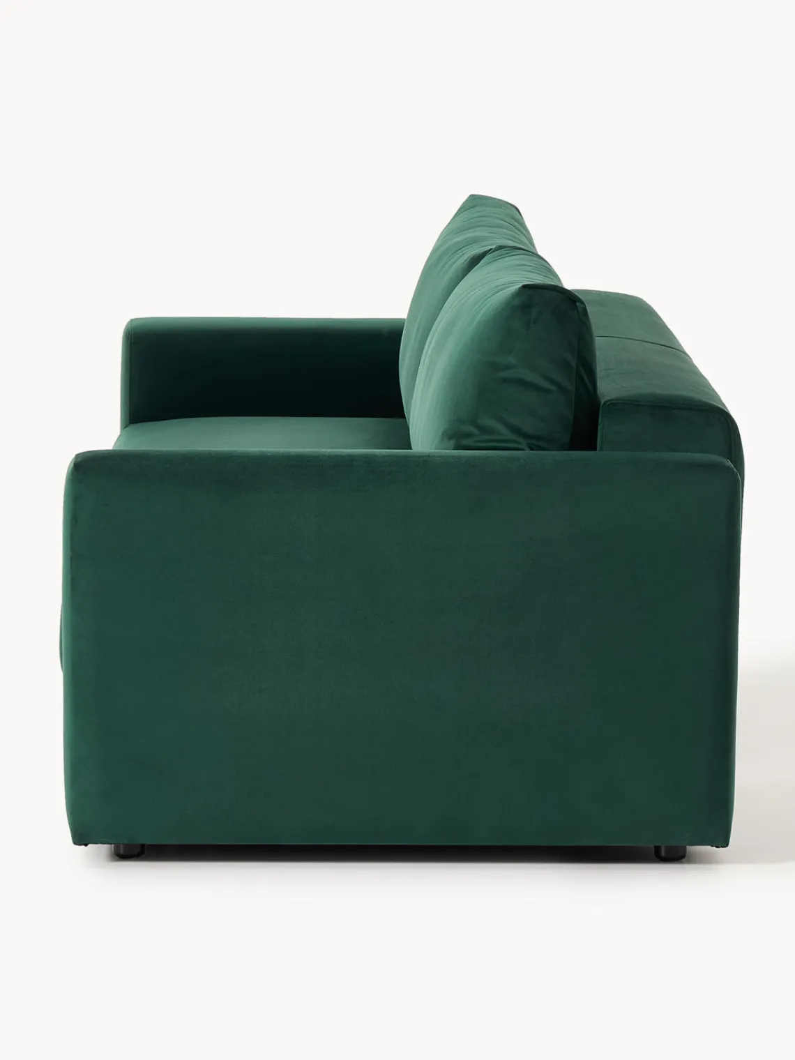 Sofás Cama|Sofás>Westwing Collection Sofá cama de terciopelo Tasha (3 plazas), con espacio de almacenamiento Terciopelo verde oscuro