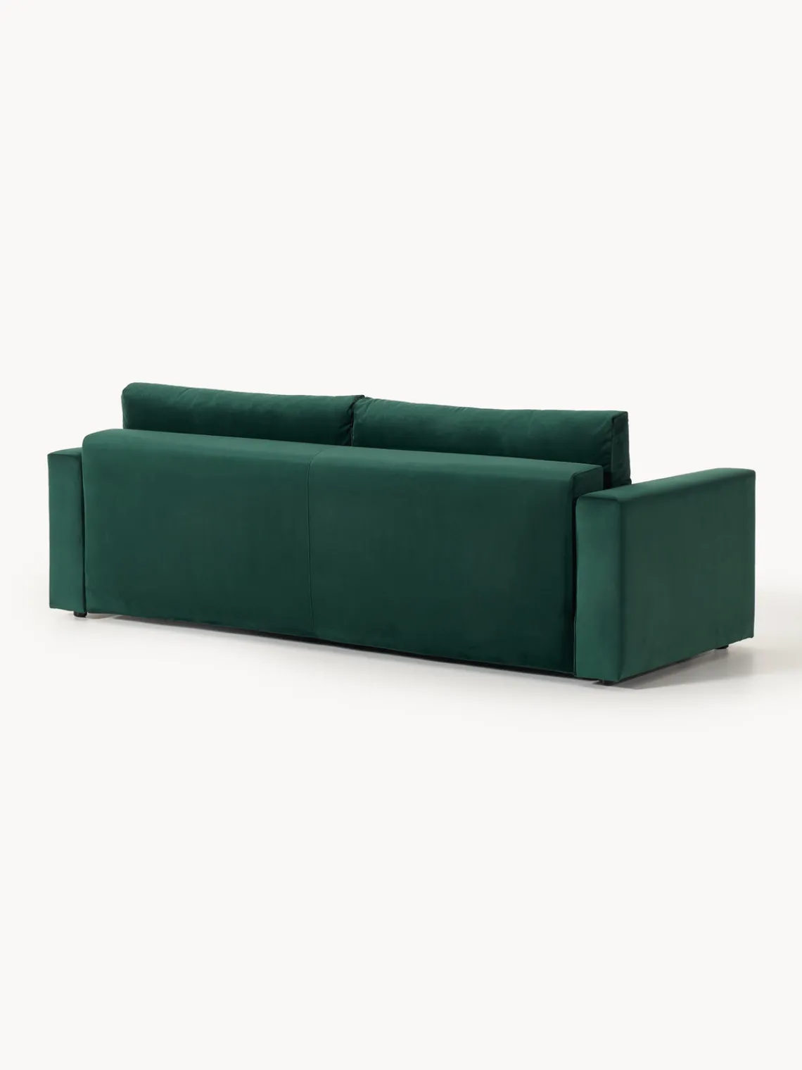Sofás Cama|Sofás>Westwing Collection Sofá cama de terciopelo Tasha (3 plazas), con espacio de almacenamiento Terciopelo verde oscuro