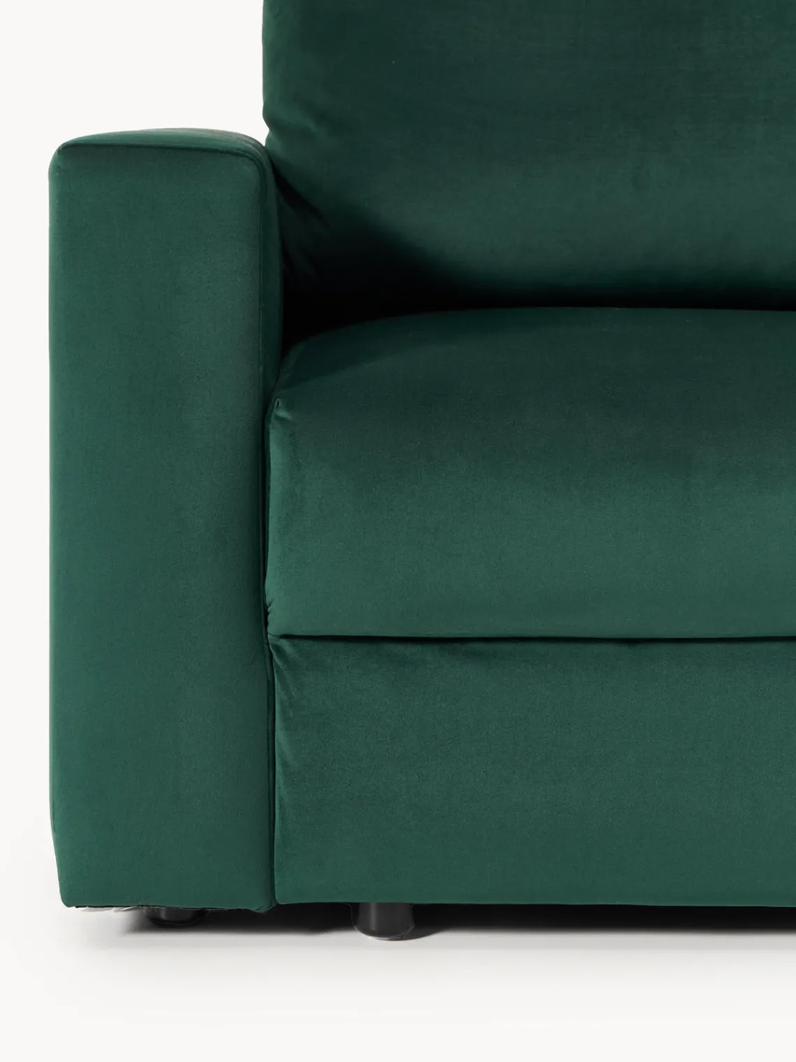 Sofás Cama|Sofás>Westwing Collection Sofá cama de terciopelo Tasha (3 plazas), con espacio de almacenamiento Terciopelo verde oscuro