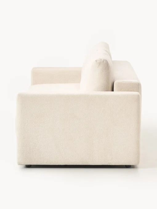 Sofás Cama|Sofás>Westwing Collection Sofá cama de terciopelo Tasha (3 plazas), con espacio de almacenamiento Tejido beige