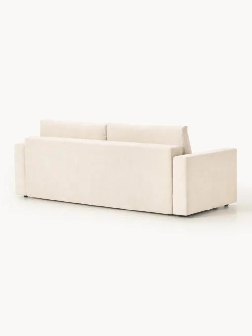 Sofás Cama|Sofás>Westwing Collection Sofá cama de terciopelo Tasha (3 plazas), con espacio de almacenamiento Tejido beige