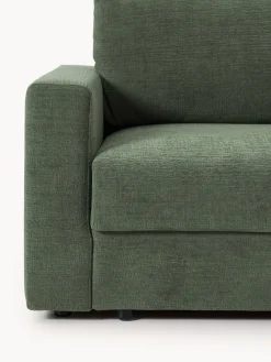 Sofás Cama|Sofás></noscript>Westwing Collection Sofá cama de terciopelo Tasha (3 plazas), con espacio de almacenamiento Tejido verde oscuro, aterciopelado