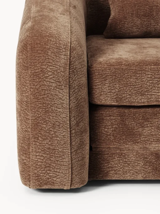 Sofás Cama|Sofás>Westwing Collection Sofá cama Eliot (3 plazas) Tejido marrón aterciopelado