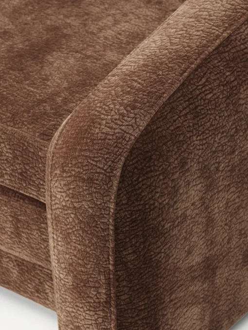 Sofás Cama|Sofás>Westwing Collection Sofá cama Eliot (3 plazas) Tejido marrón aterciopelado