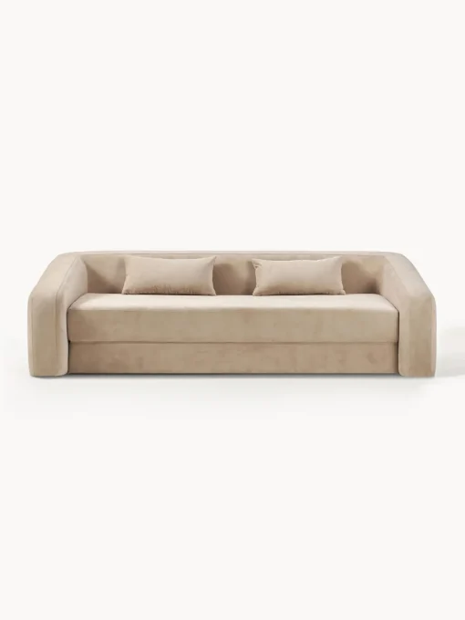 Sofás Cama|Sofás>Westwing Collection Sofá cama Eliot (3 plazas) Tejido aterciopelado beige