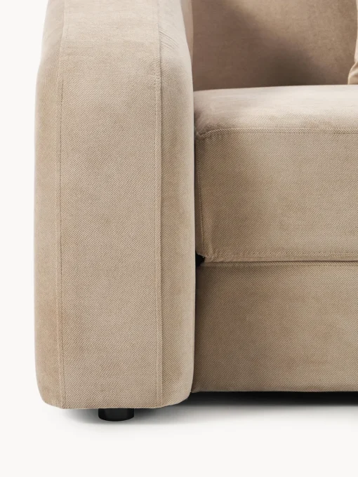 Sofás Cama|Sofás>Westwing Collection Sofá cama Eliot (3 plazas) Tejido aterciopelado beige