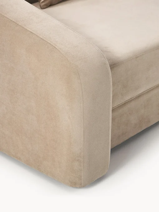 Sofás Cama|Sofás>Westwing Collection Sofá cama Eliot (3 plazas) Tejido aterciopelado beige