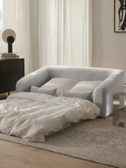 Sofás Cama|Sofás>Westwing Collection Sofá cama Eliot (2 plazas) Terciopelo gris claro
