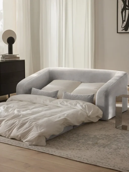 Sofás Cama|Sofás>Westwing Collection Sofá cama Eliot (2 plazas) Terciopelo gris claro