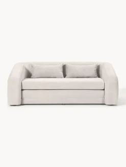 Sofás Cama|Sofás>Westwing Collection Sofá cama Eliot (2 plazas) Tejido aterciopelado blanco crema