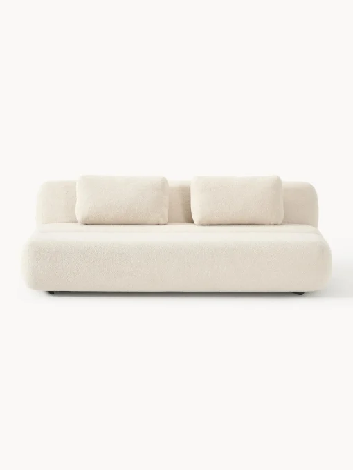 Sofás Cama|Sofás>Westwing Collection Sofá cama en borreguillo Caterpillar (3 plazas) Borreguillo beige