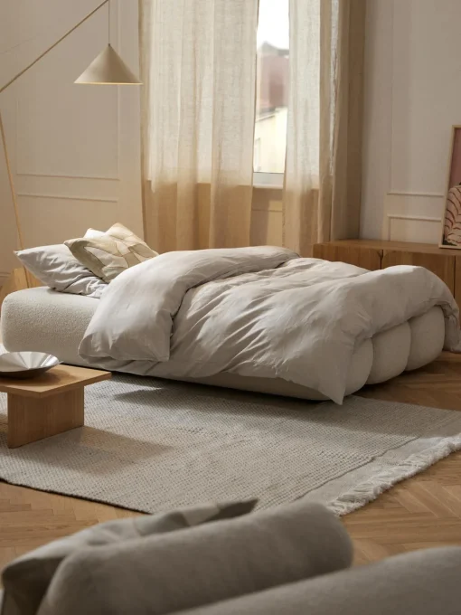Sofás Cama|Sofás>Westwing Collection Sofá cama en borreguillo Caterpillar (3 plazas) Borreguillo beige