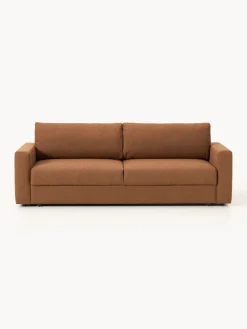 Sofás Cama|Sofás>Westwing Collection Sofá cama en tejido bouclé Tasha (3 plazas), con espacio de almacenamiento Bouclé marrón