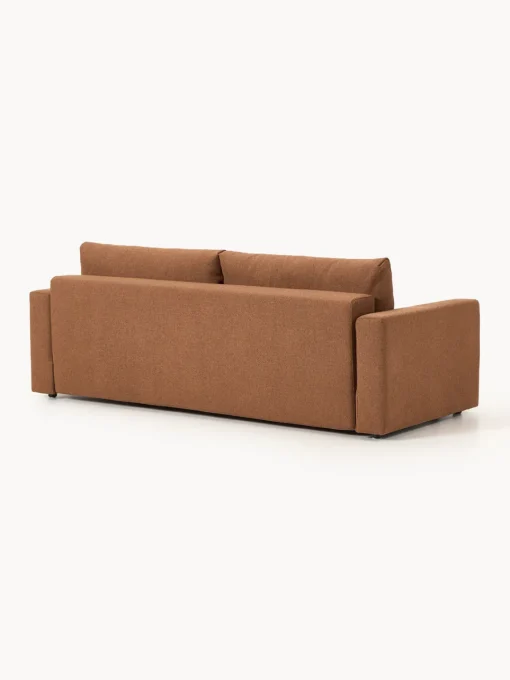 Sofás Cama|Sofás>Westwing Collection Sofá cama en tejido bouclé Tasha (3 plazas), con espacio de almacenamiento Bouclé marrón