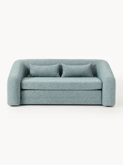 Sofás Cama|Sofás>Westwing Collection Sofá cama en tejido bouclé Eliot (2 plazas) Bouclé azul