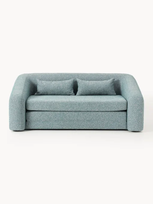Sofás Cama|Sofás>Westwing Collection Sofá cama en tejido bouclé Eliot (2 plazas) Bouclé azul
