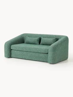 Sofás Cama|Sofás>Westwing Collection Sofá cama en tejido bouclé Eliot (2 plazas) Bouclé verde