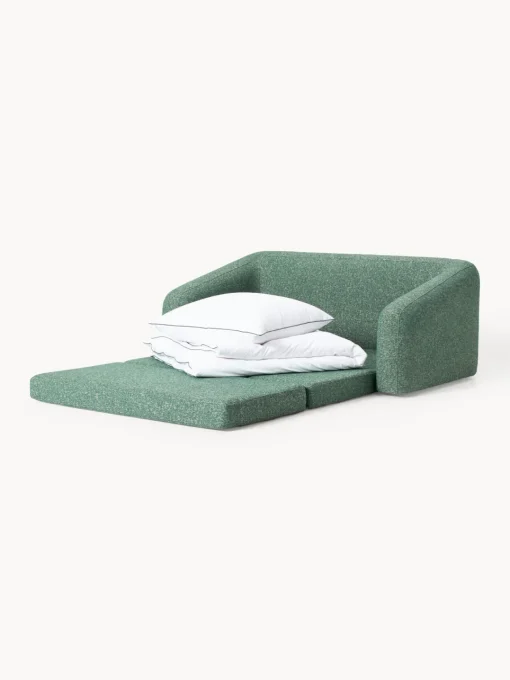 Sofás Cama|Sofás>Westwing Collection Sofá cama en tejido bouclé Eliot (2 plazas) Bouclé verde