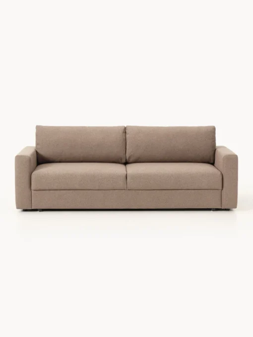 Sofás Cama|Sofás>Westwing Collection Sofá cama en tejido bouclé Tasha (3 plazas), con espacio de almacenamiento Bouclé taupe
