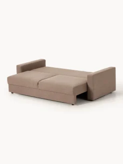 Sofás Cama|Sofás></noscript>Westwing Collection Sofá cama en tejido bouclé Tasha (3 plazas), con espacio de almacenamiento Bouclé taupe