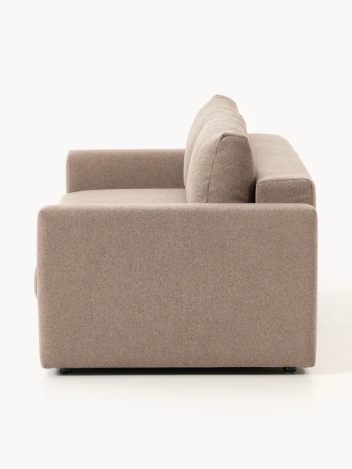 Sofás Cama|Sofás>Westwing Collection Sofá cama en tejido bouclé Tasha (3 plazas), con espacio de almacenamiento Bouclé taupe