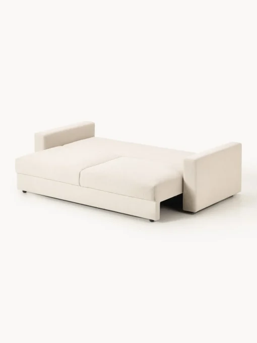 Sofás Cama|Sofás>Westwing Collection Sofá cama en tejido bouclé Tasha (3 plazas), con espacio de almacenamiento Bouclé beige claro