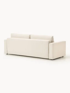 Sofás Cama|Sofás></noscript>Westwing Collection Sofá cama en tejido bouclé Tasha (3 plazas), con espacio de almacenamiento Bouclé beige claro