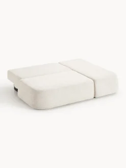 Sofás Cama|Sofás></noscript>Westwing Collection Sofá cama rinconera de borreguillo con espacio de almacenamiento Pao Borreguillo bouclé blanco Off White