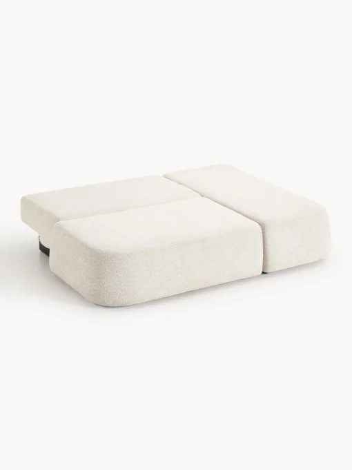Sofás Cama|Sofás>Westwing Collection Sofá cama rinconera de borreguillo con espacio de almacenamiento Pao Borreguillo bouclé blanco Off White
