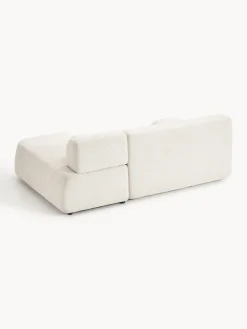 Sofás Cama|Sofás></noscript>Westwing Collection Sofá cama rinconera de borreguillo con espacio de almacenamiento Pao Borreguillo bouclé blanco Off White