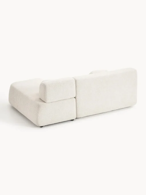 Sofás Cama|Sofás>Westwing Collection Sofá cama rinconera de borreguillo con espacio de almacenamiento Pao Borreguillo bouclé blanco Off White
