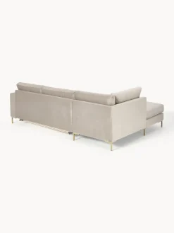 Outlet Sofá cama rinconera de terciopelo con colchón Luna (3 plazas) Sofás Cama|Sofás