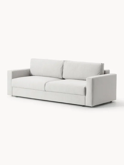Sofás Cama|Sofás>Westwing Collection Sofá cama Tasha (3 plazas), con espacio de almacenamiento Tejido jaspeado gris claro