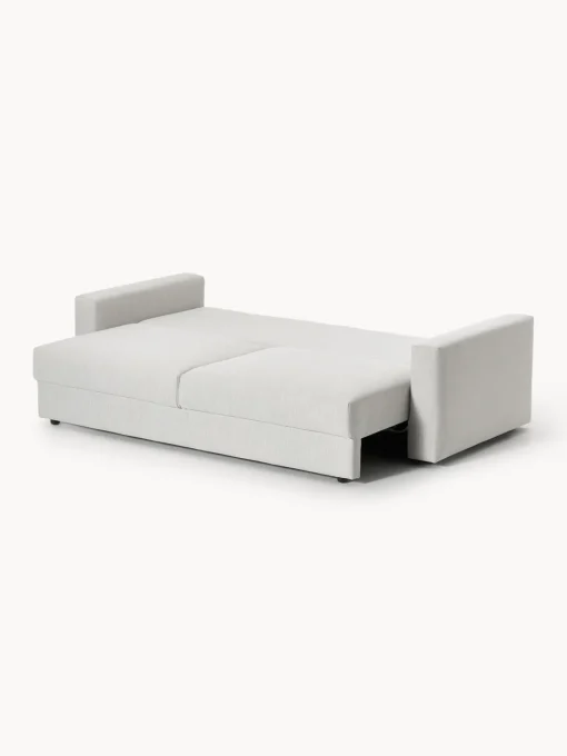Sofás Cama|Sofás>Westwing Collection Sofá cama Tasha (3 plazas), con espacio de almacenamiento Tejido jaspeado gris claro