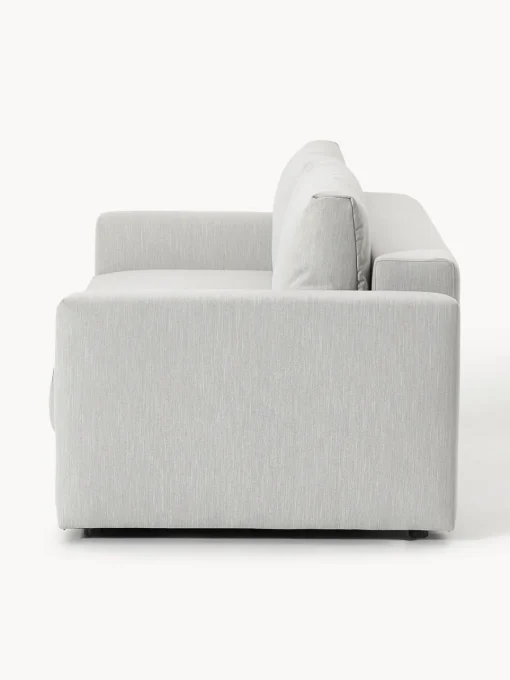 Sofás Cama|Sofás>Westwing Collection Sofá cama Tasha (3 plazas), con espacio de almacenamiento Tejido jaspeado gris claro
