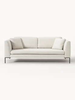 Sofás 3 Plazas|Sofás>Westwing Collection Sofá con patas de metal Emma (3 plazas) Tejido Off White
