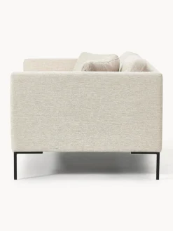 Sofás 3 Plazas|Sofás></noscript>Westwing Collection Sofá con patas de metal Emma (3 plazas) Tejido beige claro