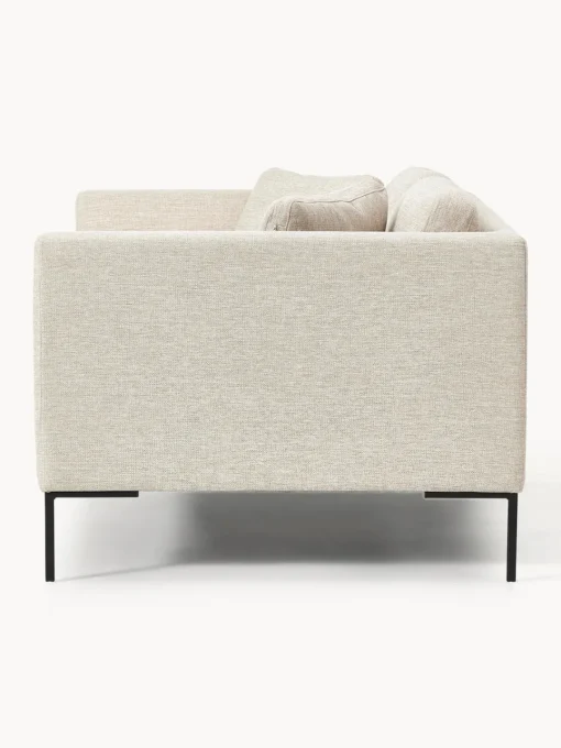Sofás 3 Plazas|Sofás>Westwing Collection Sofá con patas de metal Emma (3 plazas) Tejido beige claro