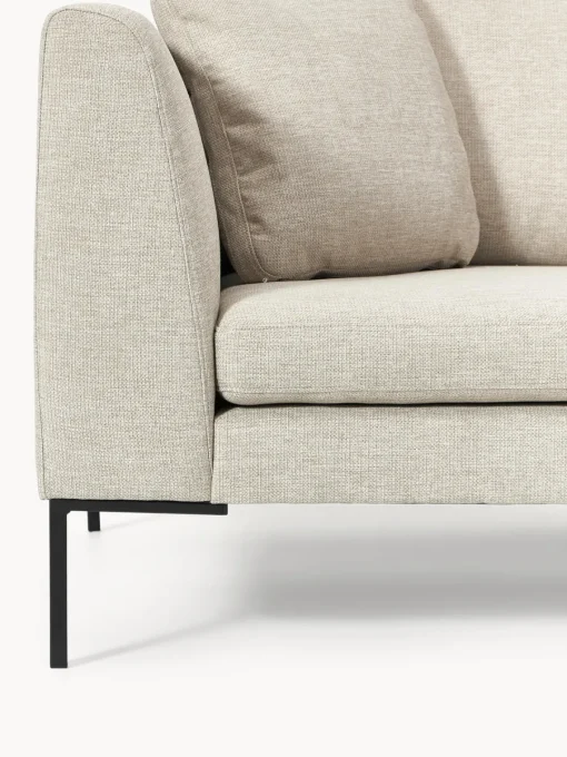 Sofás 3 Plazas|Sofás>Westwing Collection Sofá con patas de metal Emma (3 plazas) Tejido beige claro