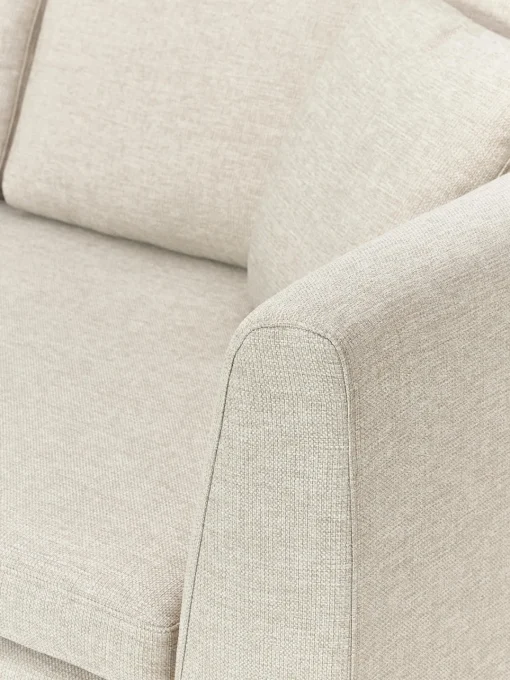 Sofás 3 Plazas|Sofás>Westwing Collection Sofá con patas de metal Emma (3 plazas) Tejido beige claro