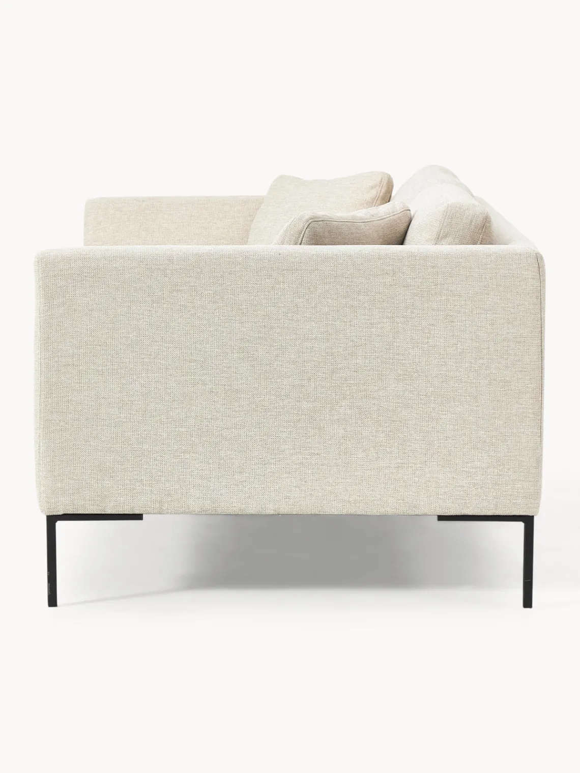 Sofás 3 Plazas|Sofás>Westwing Collection Sofá con patas de metal Emma (3 plazas) Tejido beige claro