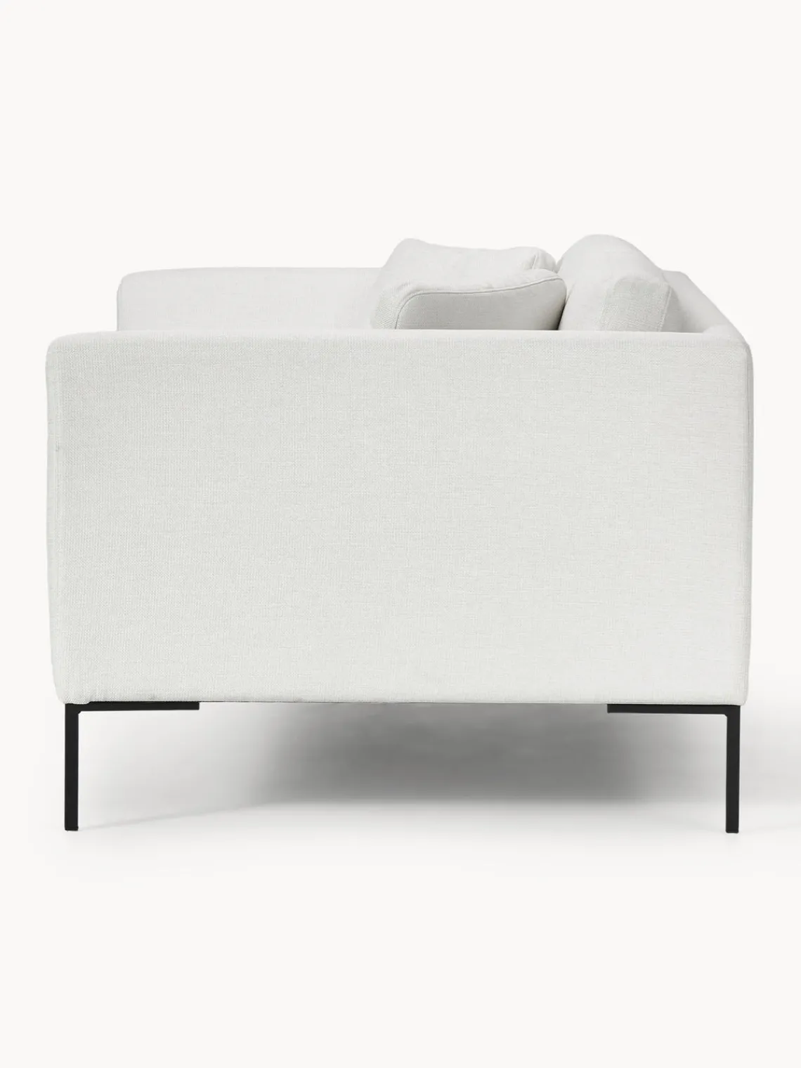 Sofás 3 Plazas|Sofás>Westwing Collection Sofá con patas de metal Emma (3 plazas) Tejido Off White