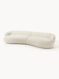 Sofás 3 Plazas|Sofás></noscript>Westwing Collection Sofá de borreguillo bouclé Alba (4 plazas) Borreguillo bouclé blanco Off White