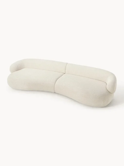 Sofás 3 Plazas|Sofás>Westwing Collection Sofá de borreguillo bouclé Alba (4 plazas) Borreguillo bouclé blanco Off White