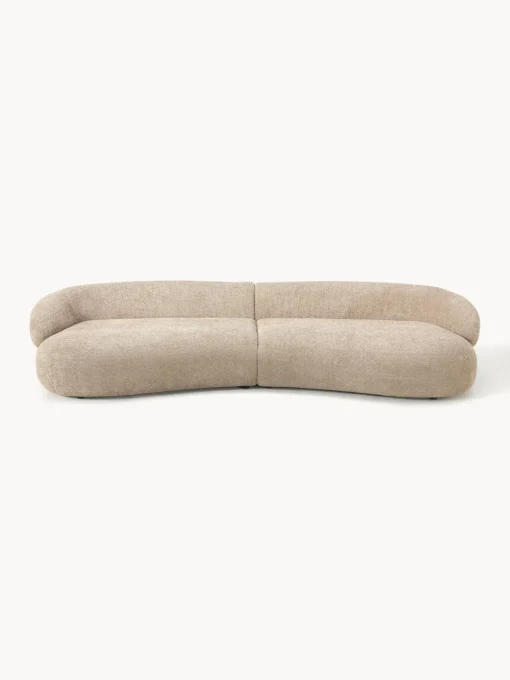 Sofás 3 Plazas|Sofás>Westwing Collection Sofá de borreguillo bouclé Alba (4 plazas) Borreguillo bouclé beige