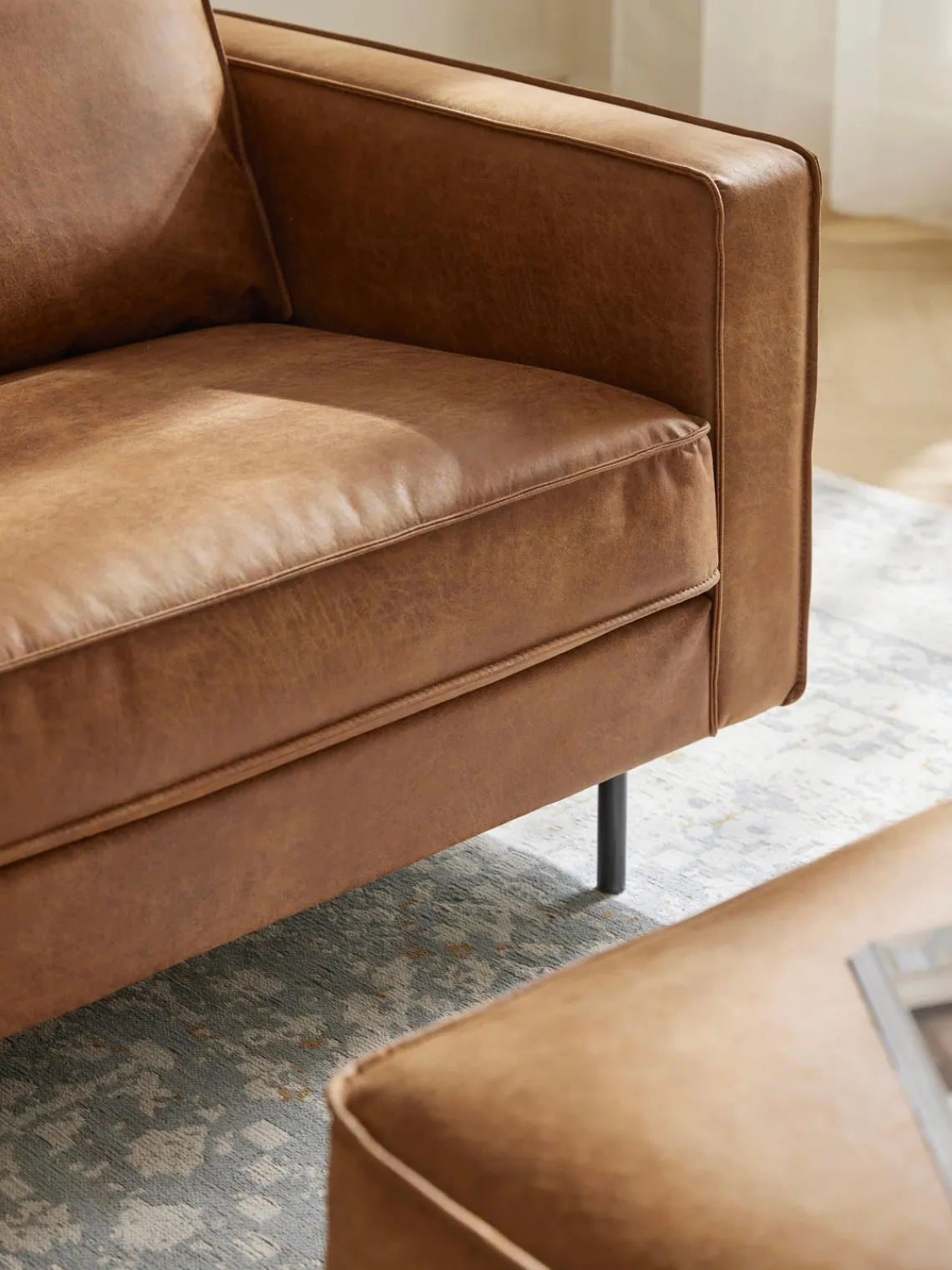 Outlet Sofá de cuero reciclado Hunter (3 plazas) Sofás 3 Plazas|Sofás