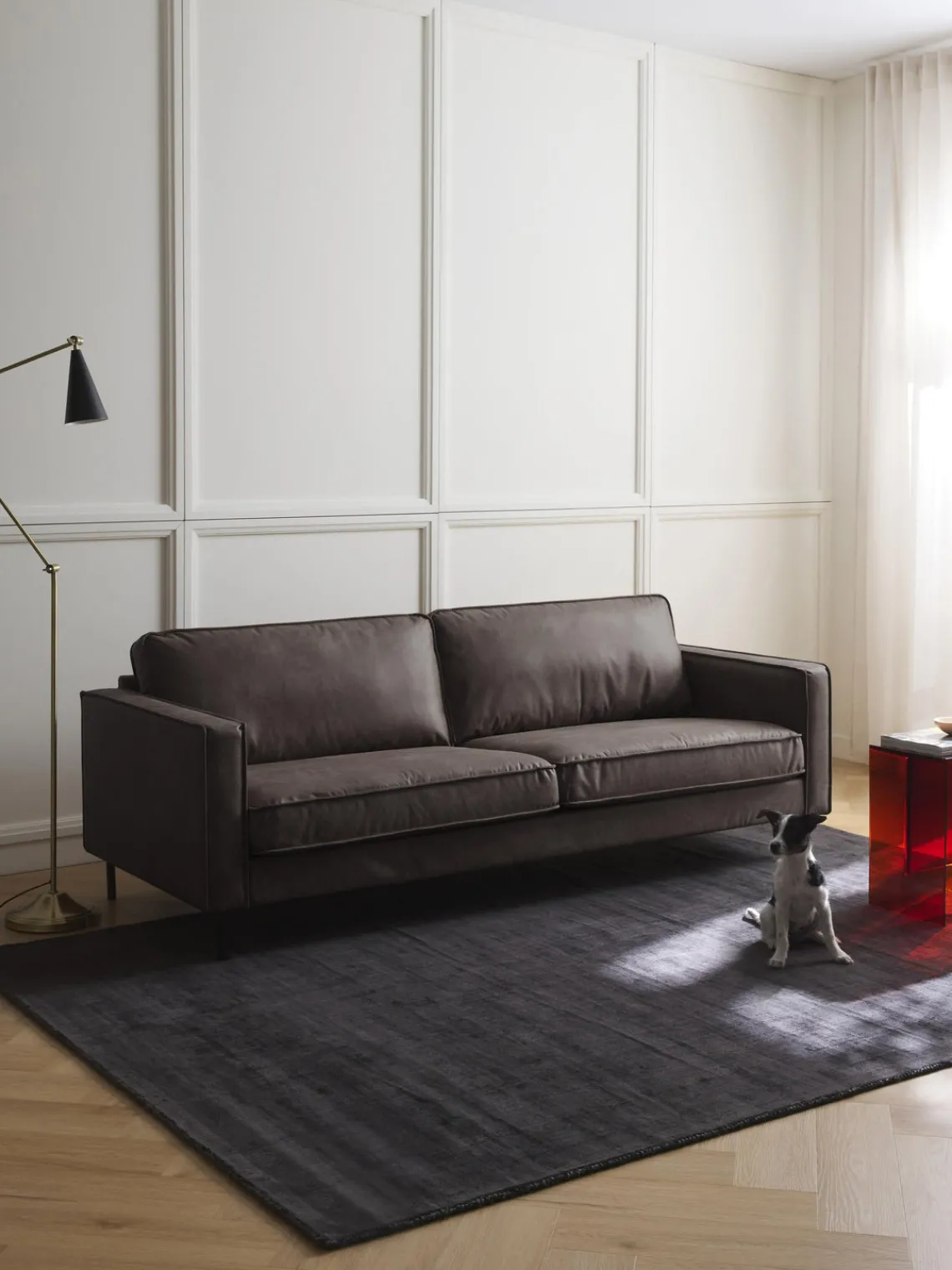 Sofás 3 Plazas|Sofás>Westwing Collection Sofá de cuero reciclado Hunter (3 plazas) Cuero taupe