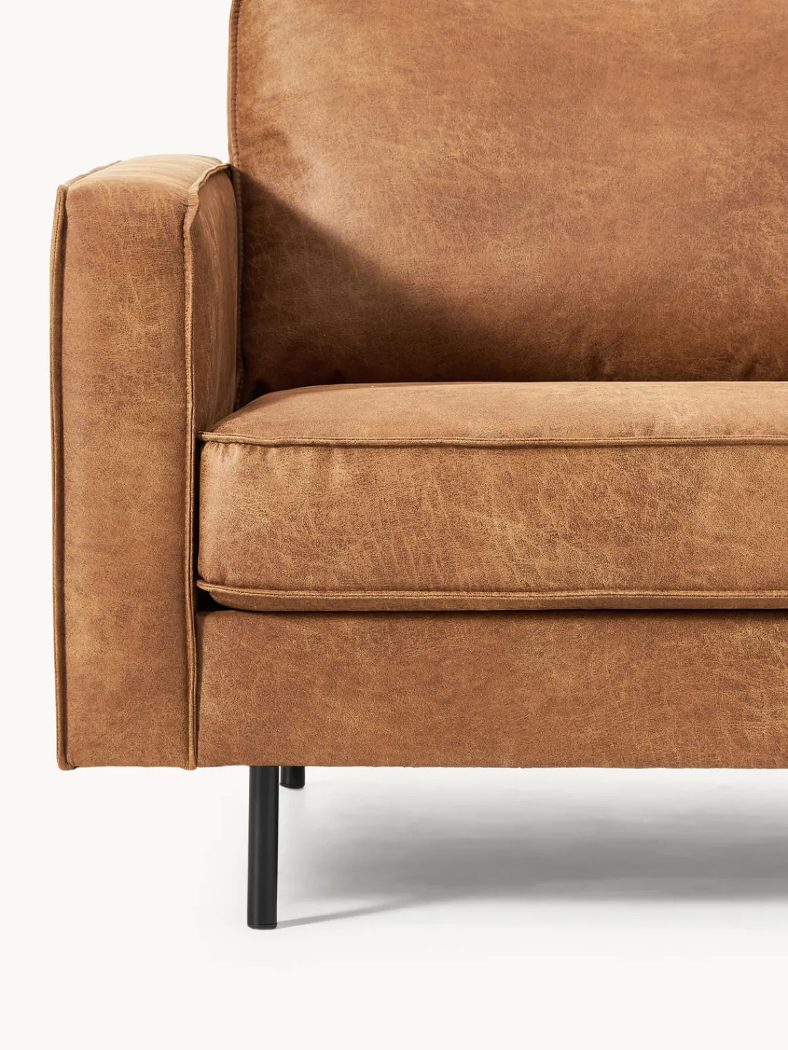 Sofás 2 Plazas|Sofás>Westwing Collection Sofá de cuero reciclado Hunter (2 plazas) Cuero marrón