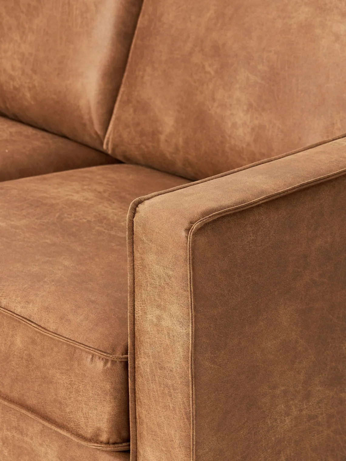 Sofás 2 Plazas|Sofás>Westwing Collection Sofá de cuero reciclado Hunter (2 plazas) Cuero marrón
