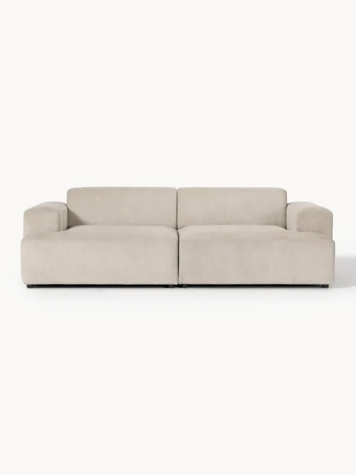 Sofás 3 Plazas|Sofás>Westwing Collection Sofá de pana Melva (3 plazas) Pana beige claro